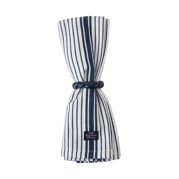 Stribed Organic Cotton serviet 50x50, Navy Lexington
