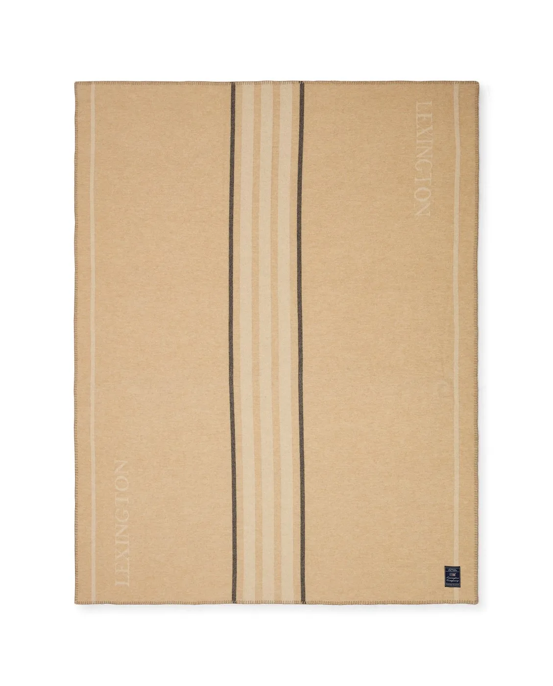 Stribet plaid Genanvendt Uld/Kashmir, Beige Lexington