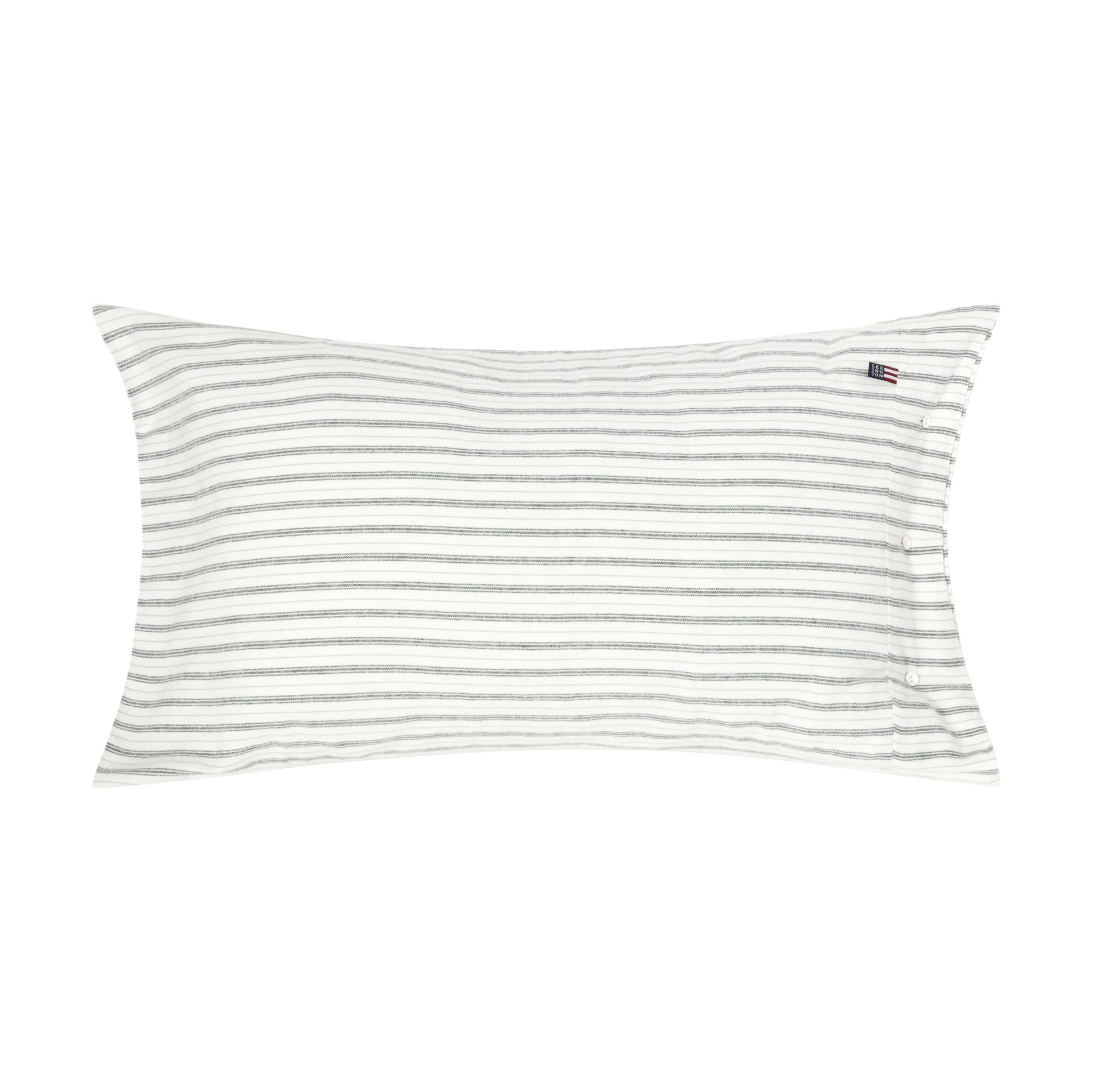 Stripe cotton flannel pudebetræk, White-green-beige, 50x90 cm Lexington
