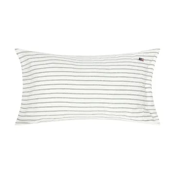 Stripe cotton flannel pudebetræk - White-green-beige, 50x90 cm - Lexington