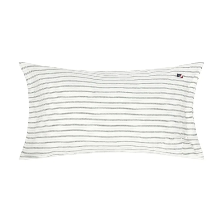 Stripe cotton flannel pudebetræk - White-green-beige, 50x90 cm - Lexington