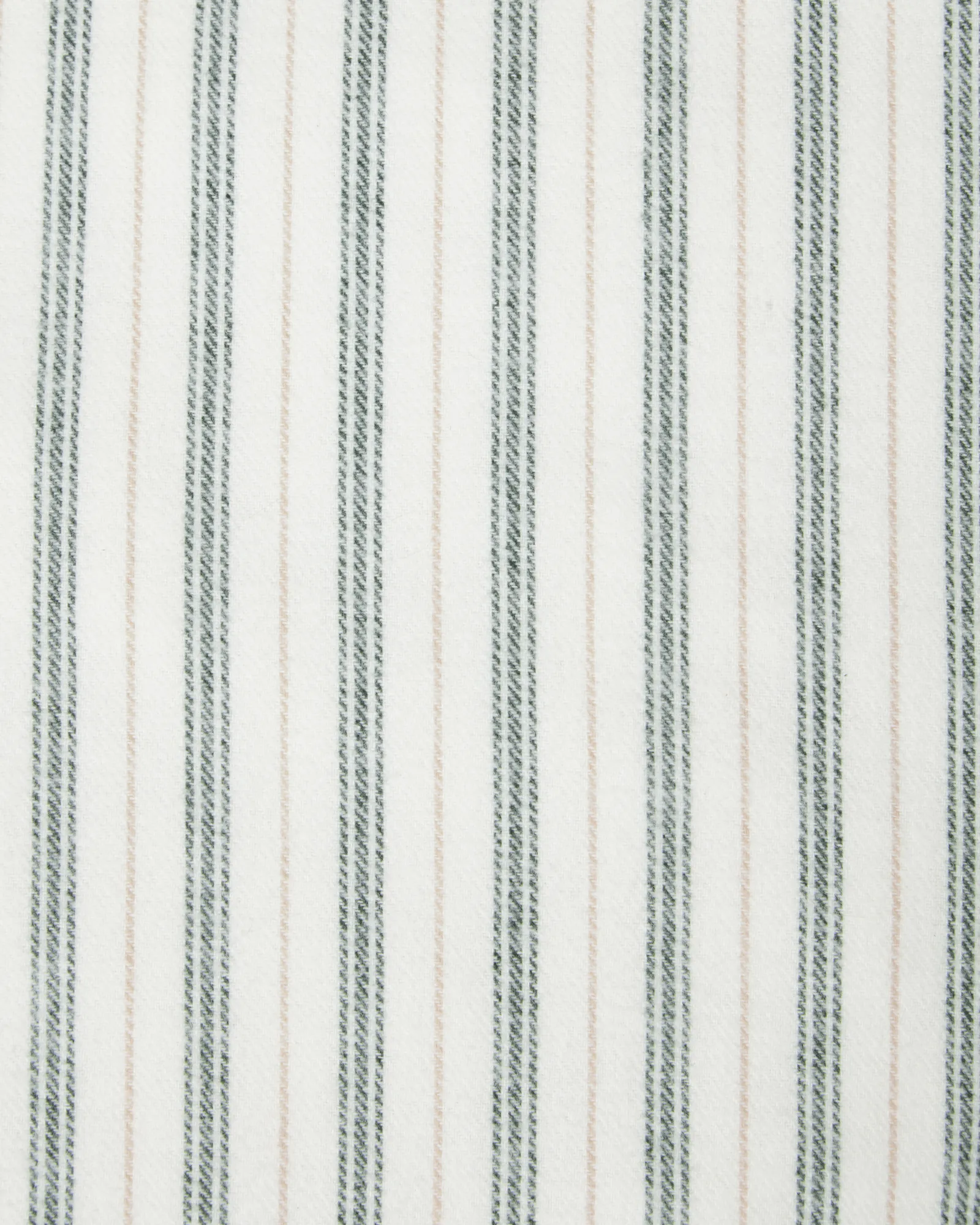 Stripe cotton flannel pudebetræk, White-green-beige, 50x90 cm Lexington