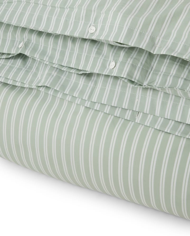 Striped Cotton Poplin dynebetræk 150x210 cm - Grøn - Lexington