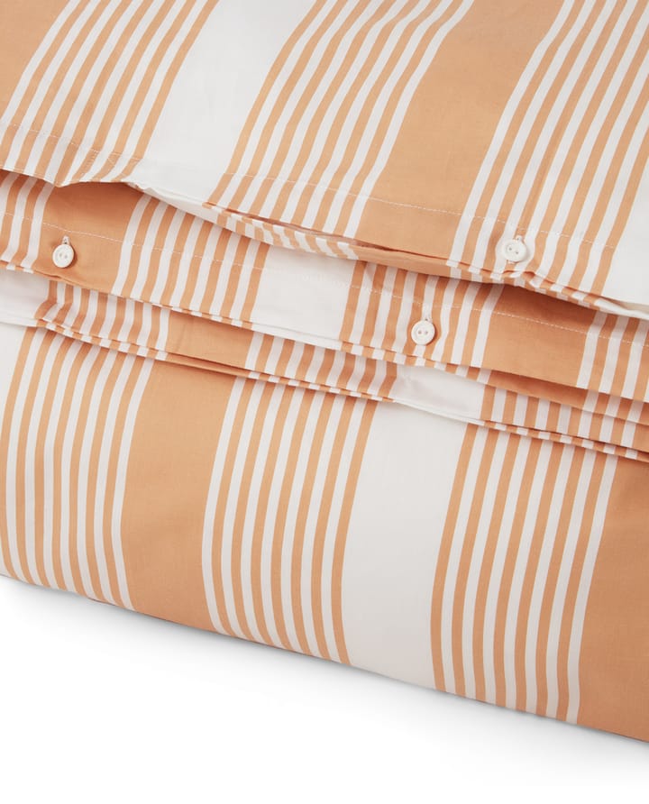Striped Cotton Sateen sengesæt 150x210 cm, Beige/Hvid Lexington