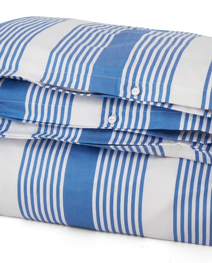 Striped Cotton Sateen sengesæt 150x210 cm - Blå/Hvid - Lexington