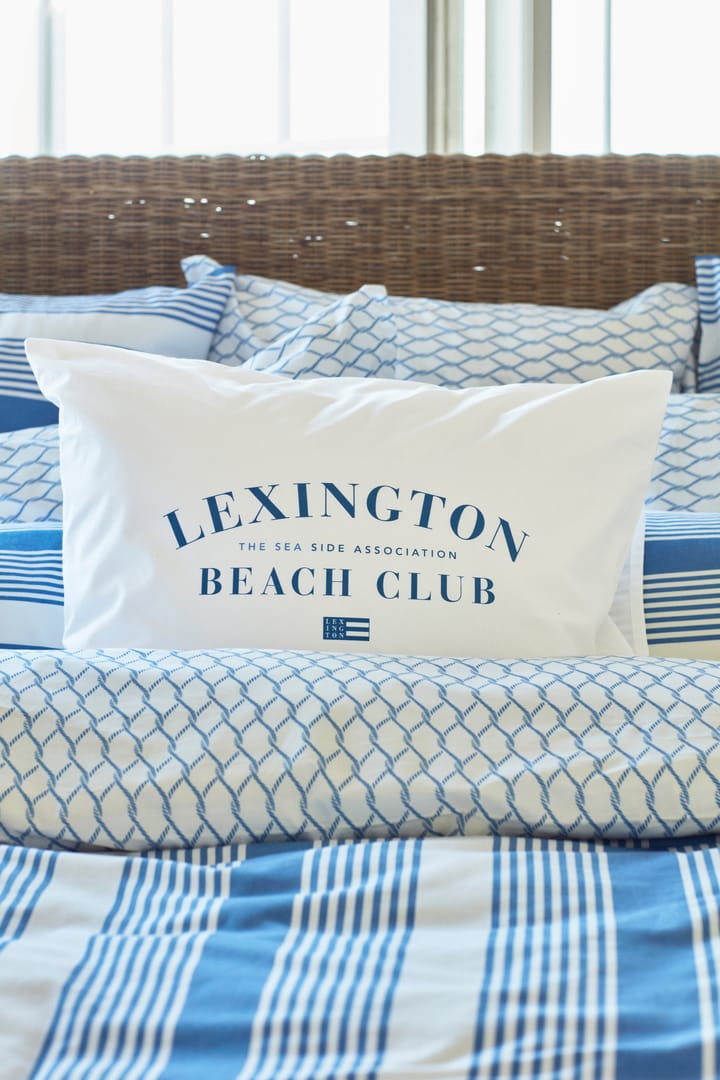 Striped Cotton Sateen sengesæt 150x210 cm, Blå/Hvid Lexington