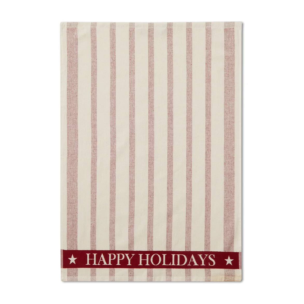 Striped Cotton Terry jacquard viskestykke 50x70 cm, Beige/Red Lexington