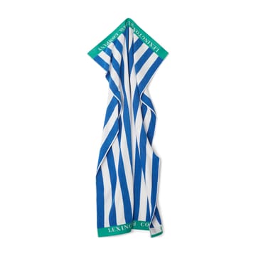 Striped Cotton Terry strandhåndklæde 100x180 cm - Blå/Hvid/Grøn - Lexington