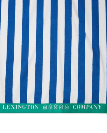 Striped Cotton Terry strandhåndklæde 100x180 cm - Blå/Hvid/Grøn - Lexington