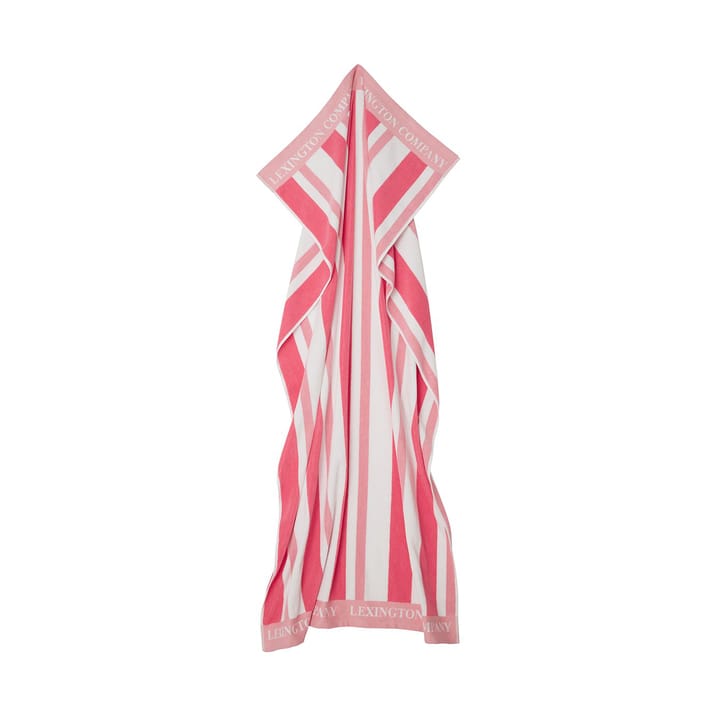 Striped Cotton Terry strandhåndklæde 100x180 cm - Cerise - Lexington