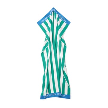 Striped Cotton Terry strandhåndklæde 100x180 cm - Grøn/Blå/Hvid - Lexington