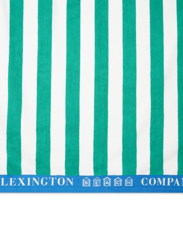Striped Cotton Terry strandhåndklæde 100x180 cm - Grøn/Blå/Hvid - Lexington