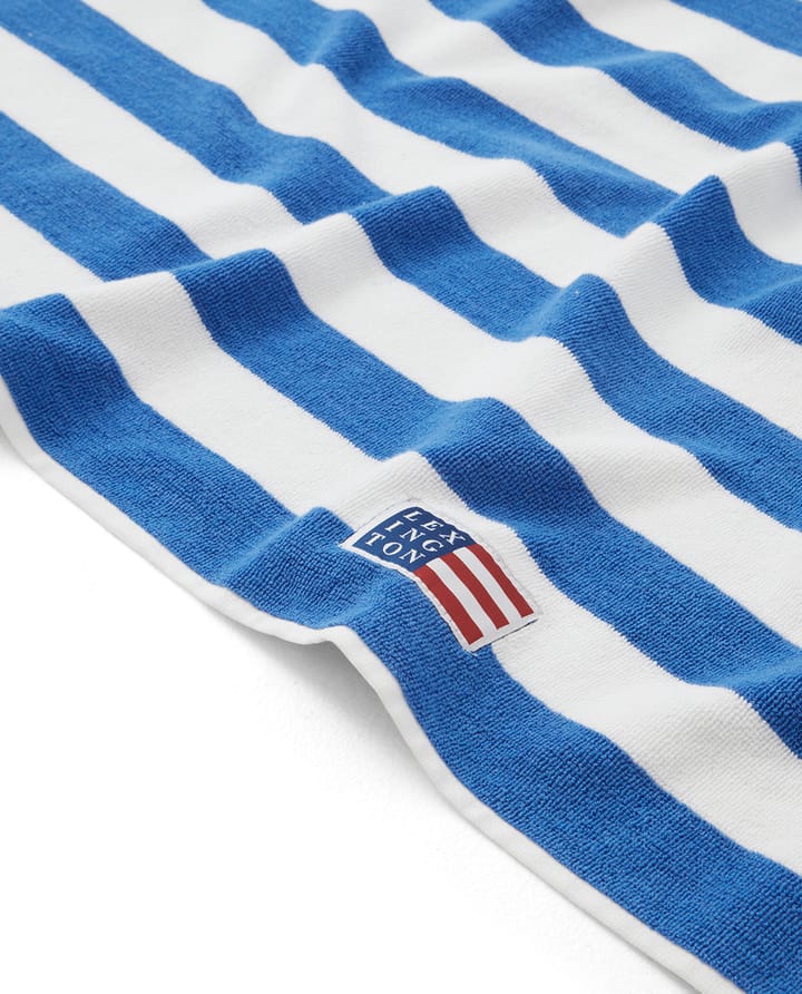 Striped Family strandhåndklæde 200x180 cm - Blå/Hvid - Lexington