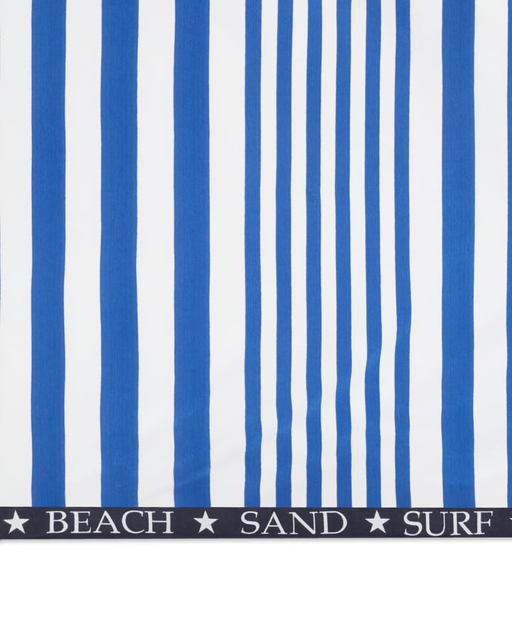 Striped Family strandhåndklæde 200x180 cm, Blå/Hvid Lexington