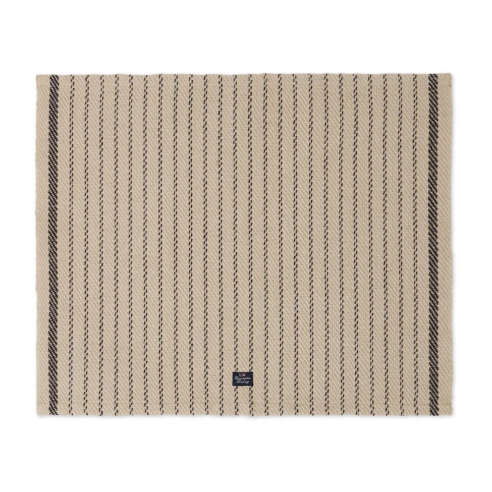 Striped Jute Cotton dækkeserviet 40x50 cm, Beige/Dark gray Lexington