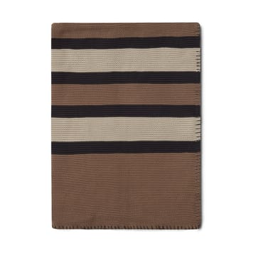 Striped Knitted Cotton plaid 130x170 cm - Brown/Beige/Dark gray - Lexington