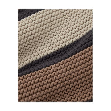 Striped Knitted Cotton plaid 130x170 cm - Brown/Beige/Dark gray - Lexington