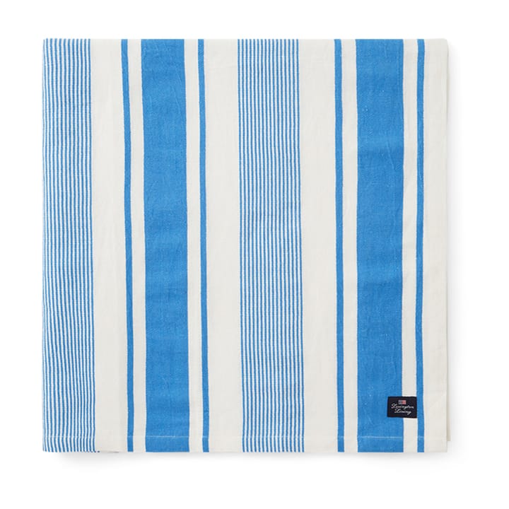 Striped Linen Cotton dug 150x250 cm - Blå/Hvid - Lexington