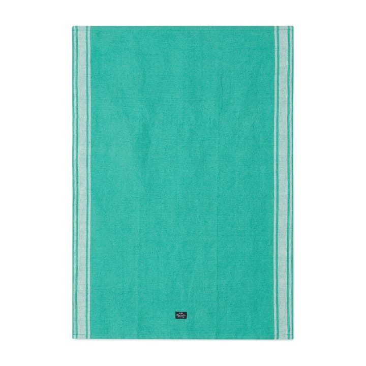 Striped Linen Cotton viskestykke 50x70 cm - Grøn/Hvid - Lexington