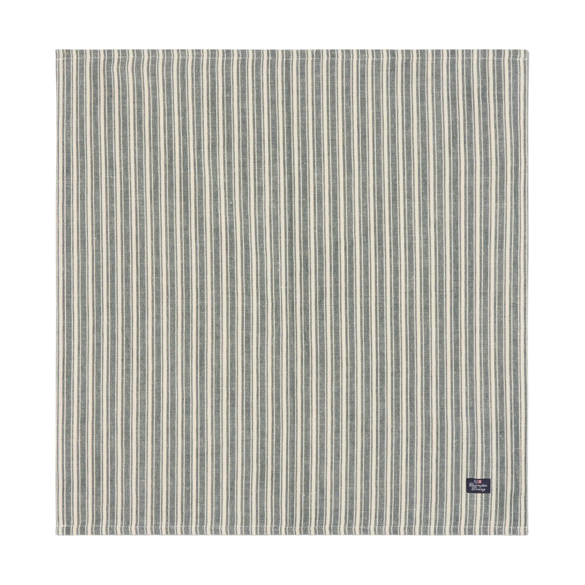 Striped linnedservietter, Green-light beige, 50x50 cm Lexington