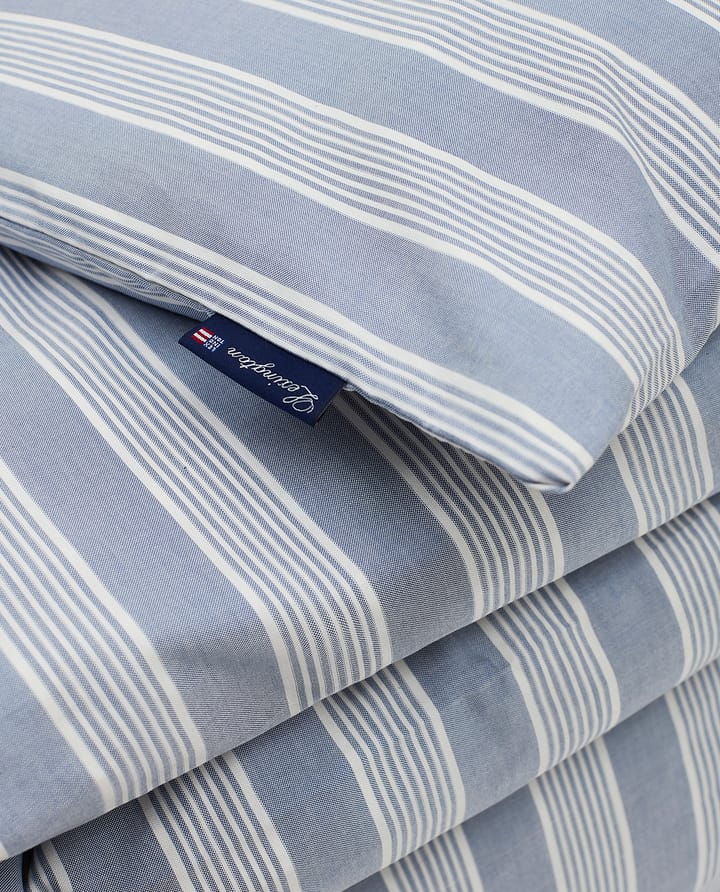 Striped Lyocell Cotton dynebetræk 150x210 cm, Blue/White Lexington