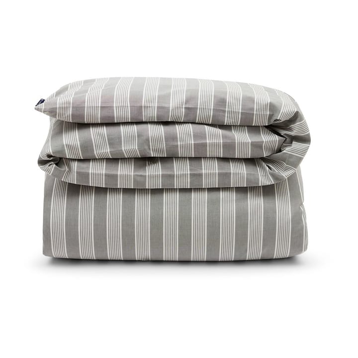 Striped Lyocell Cotton dynebetræk 150x210 cm - Gray/White - Lexington