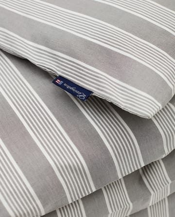 Striped Lyocell Cotton dynebetræk 150x210 cm - Gray/White - Lexington