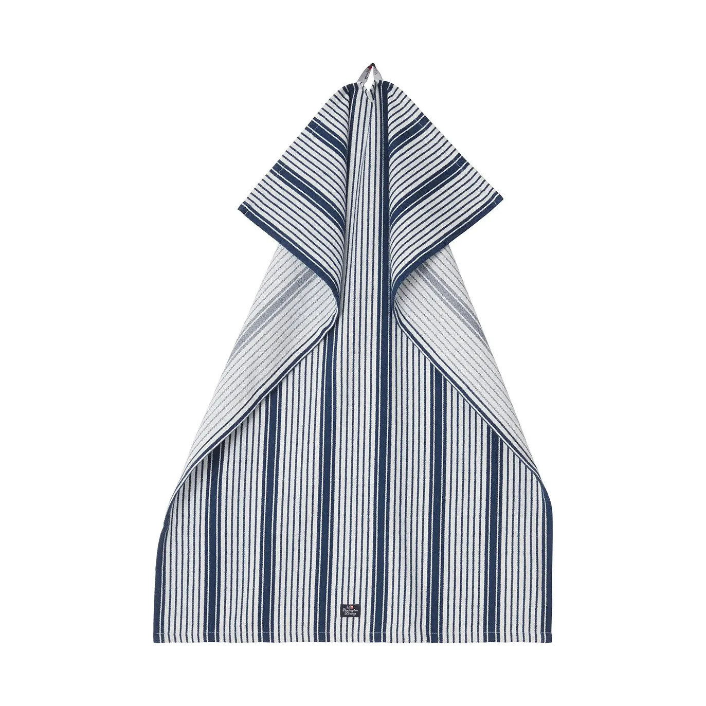 Striped org Cotton viskestykke 50x70 cm, Navy Lexington