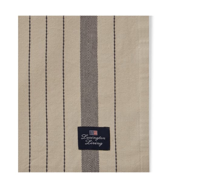 Striped Organic Cotton borddug 150x250 cm - Beige/Dark gray - Lexington