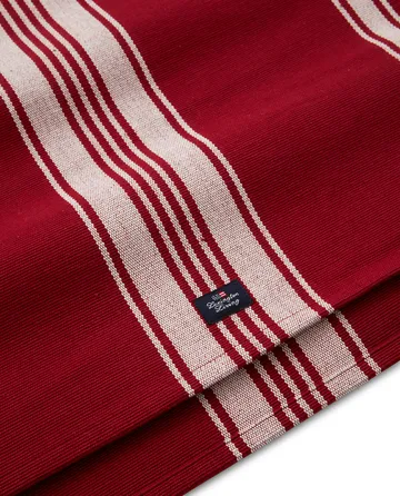 Striped Organic Cotton Rip bordløber 50x250 cm - Red/White - Lexington