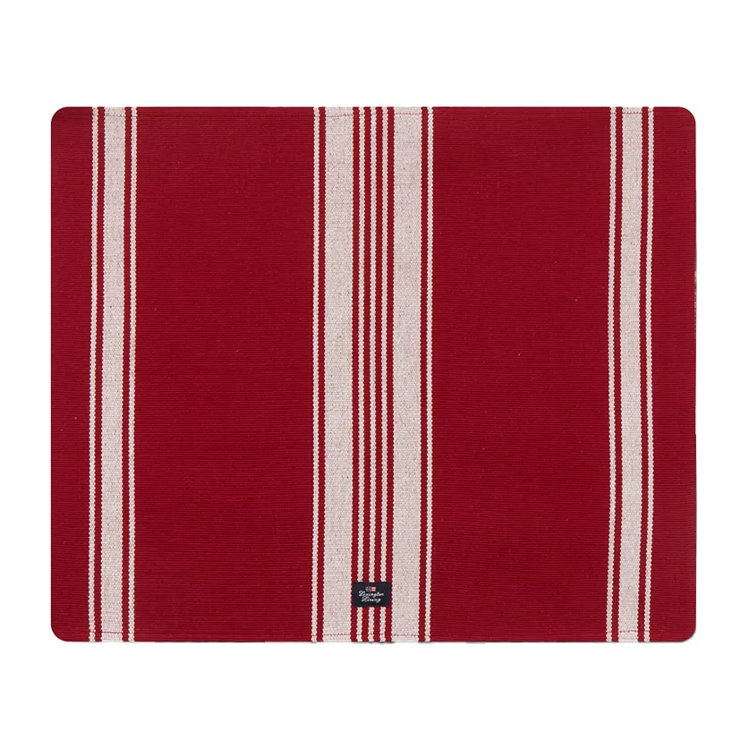 Striped Organic Cotton Rip dækkeserviet 40x50 cm, Red/White Lexington