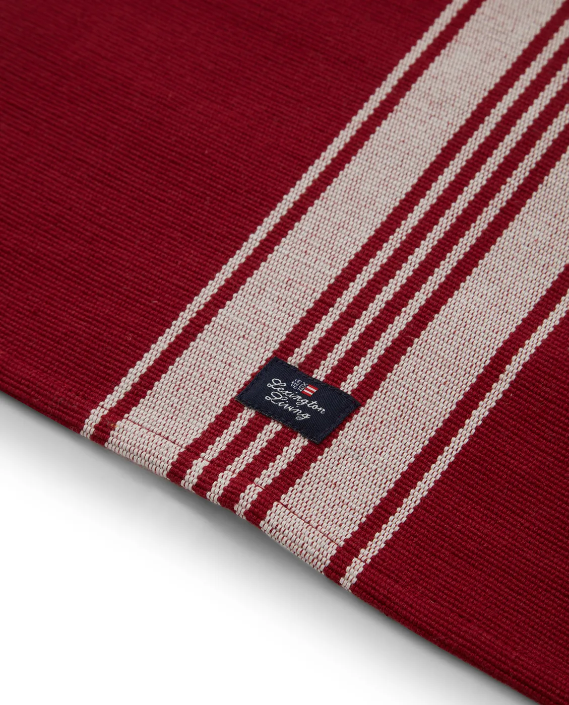 Striped Organic Cotton Rip dækkeserviet 40x50 cm, Red/White Lexington