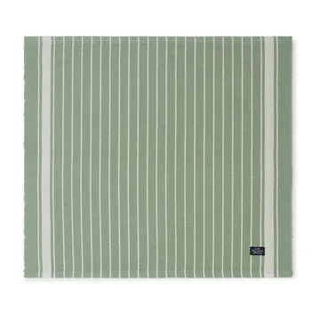 Striped Organic Cotton Rips dækkeserviet 50x250 cm - Green/White - Lexington