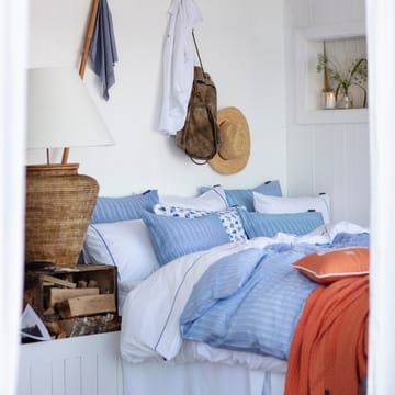 Striped Organic Cotton Sateen sengesæt - Blue/White - Lexington