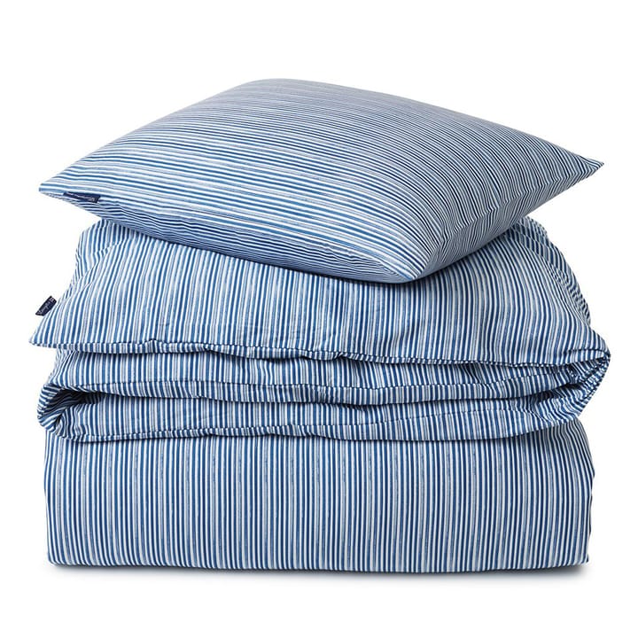 Striped Organic Cotton Sateen sengesæt - Blue/White - Lexington
