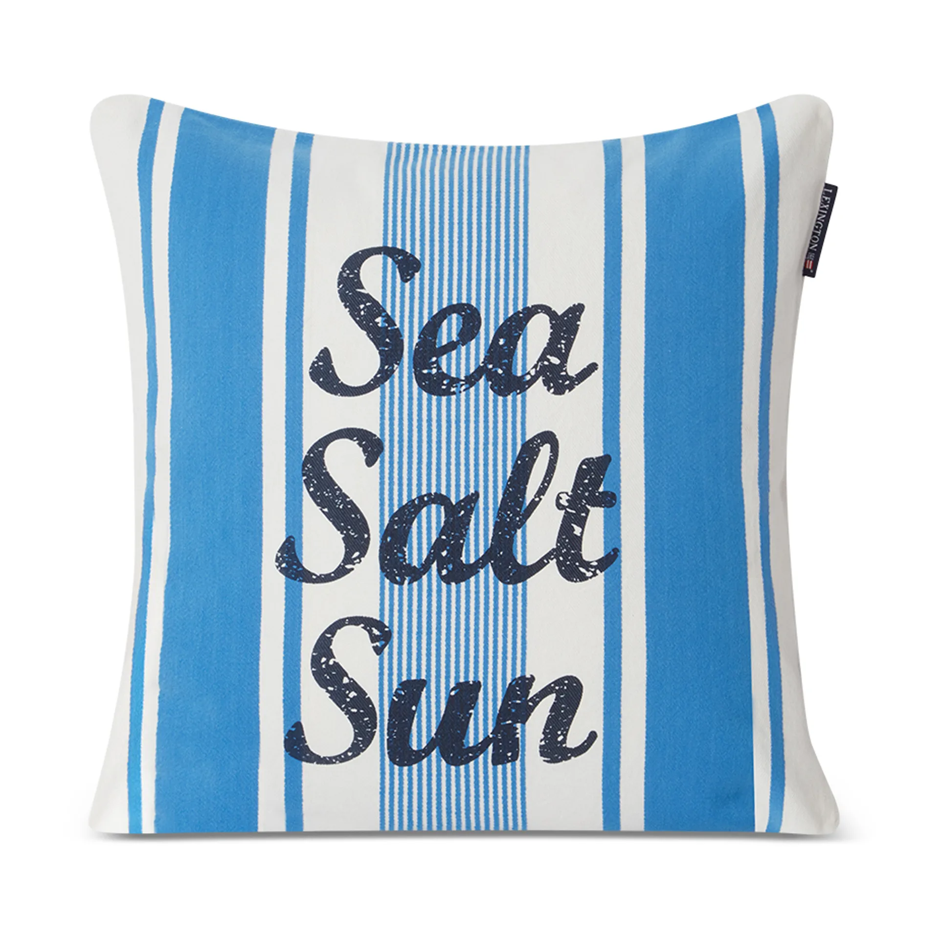 Striped Sea Salt Sun pudebetræk 50x50 cm, Blå/Hvid Lexington
