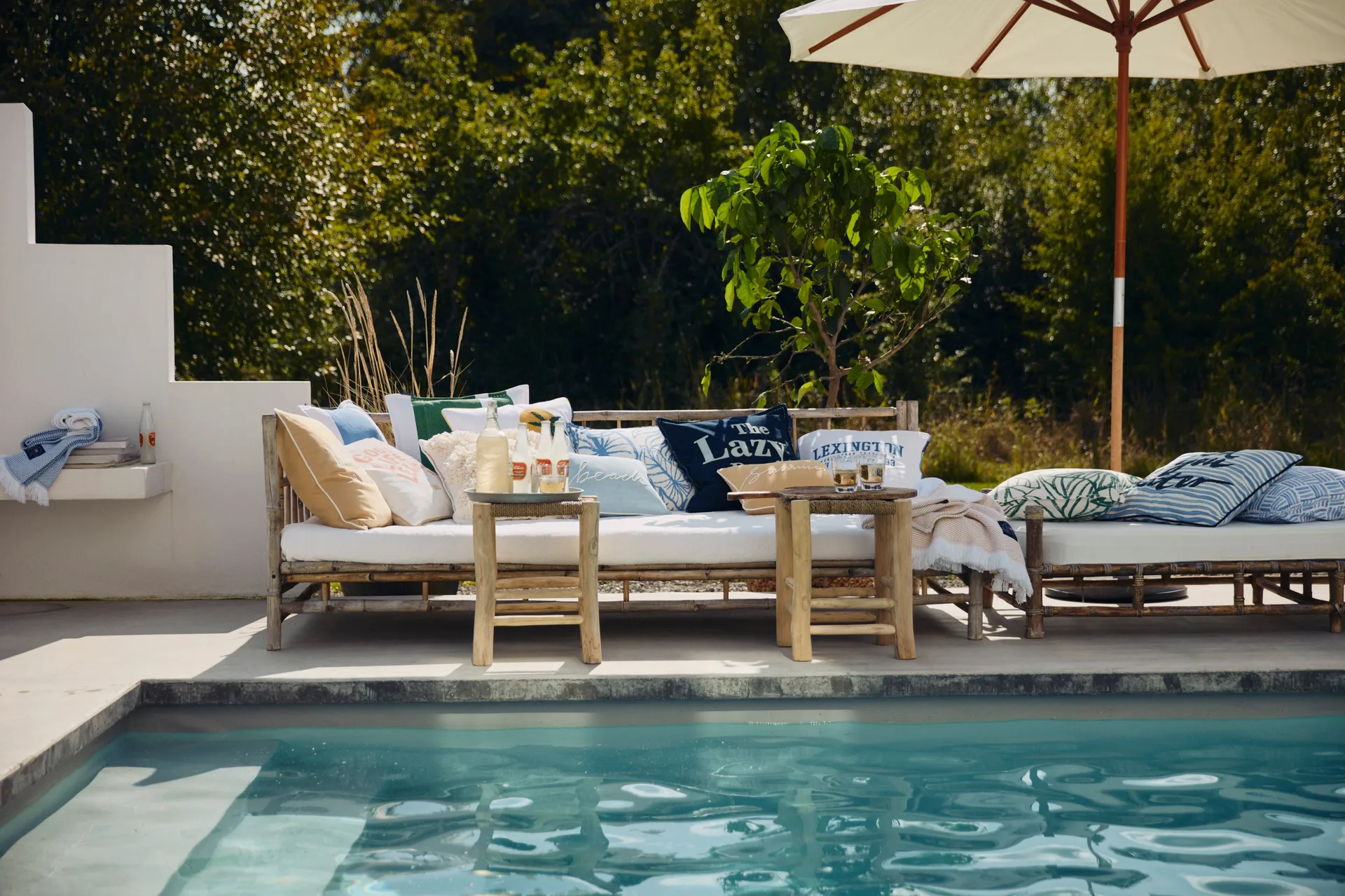 Summer Small Rope Cotton Twill pude 30x40 cm, Oat/White Lexington