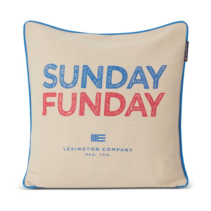 Sunday Funday Printed pudebetræk 50x50 cm - Beige/Blå/Lyserød - Lexington