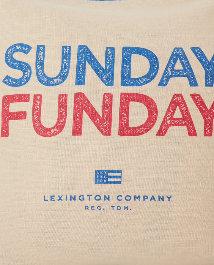 Sunday Funday Printed pudebetræk 50x50 cm - Beige/Blå/Lyserød - Lexington