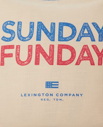 Sunday Funday Printed pudebetræk 50x50 cm - Beige/Blå/Lyserød - Lexington