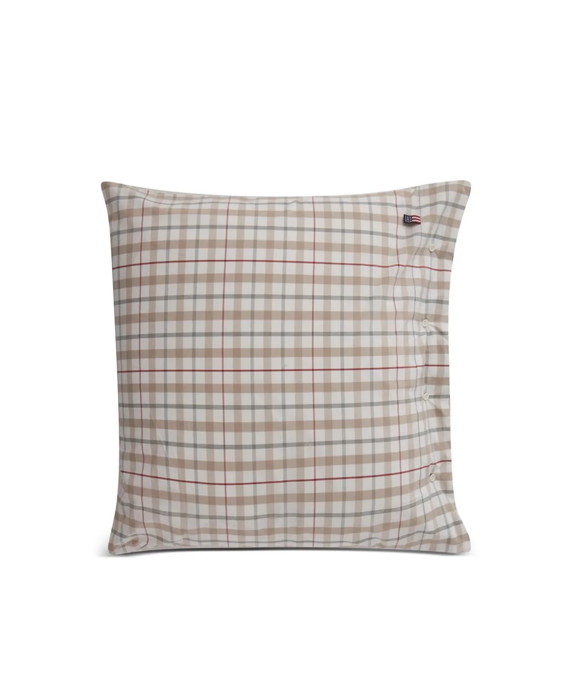 Tjekket Bomuld ørngot Poplin 65x65 cm, Hvid Lexington