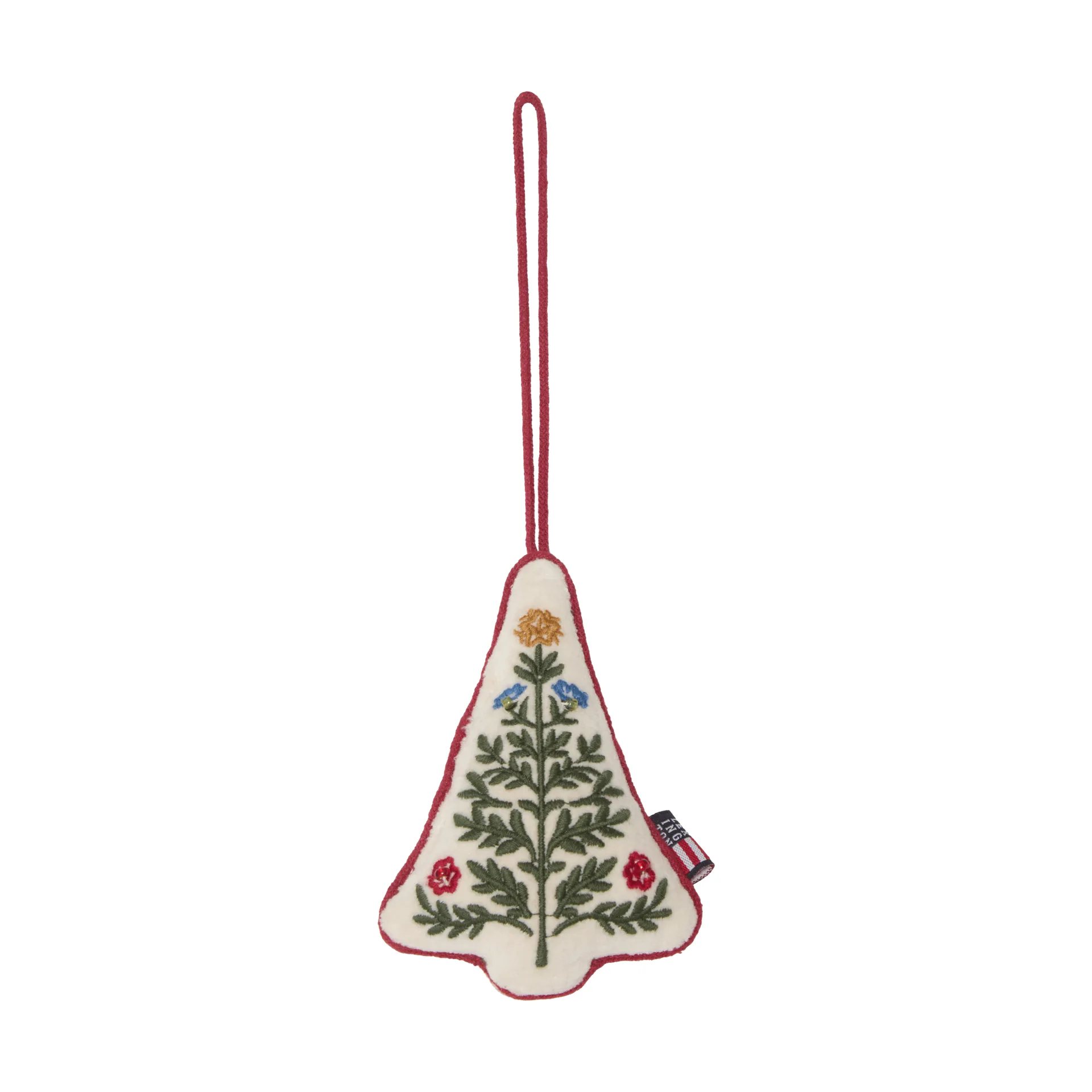 Tree økologisk bomuldsfløjl juleophæng, Multi, 9x13x3 cm Lexington