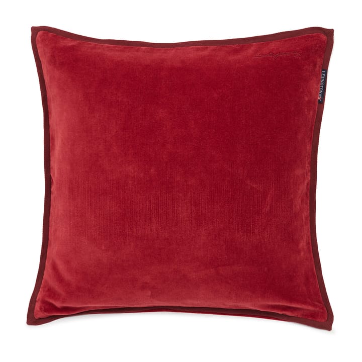 Velvet pudebetræk med kant 50x50 cm - Red - Lexington