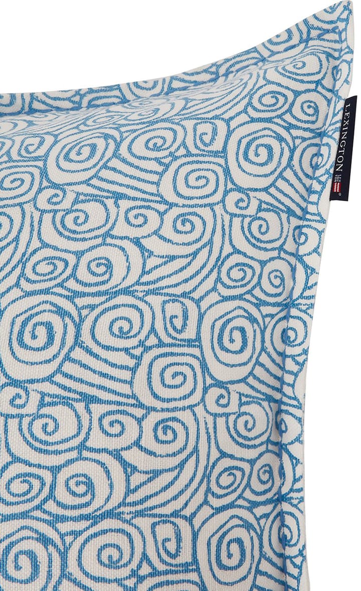 Waves Printed Linen/Cotton pudebetræk 50x50 cm, White Lexington