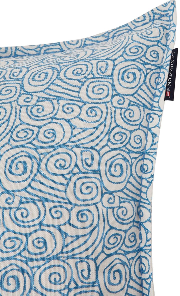 Waves Printed Linen/Cotton pudebetræk 50x50 cm - White - Lexington