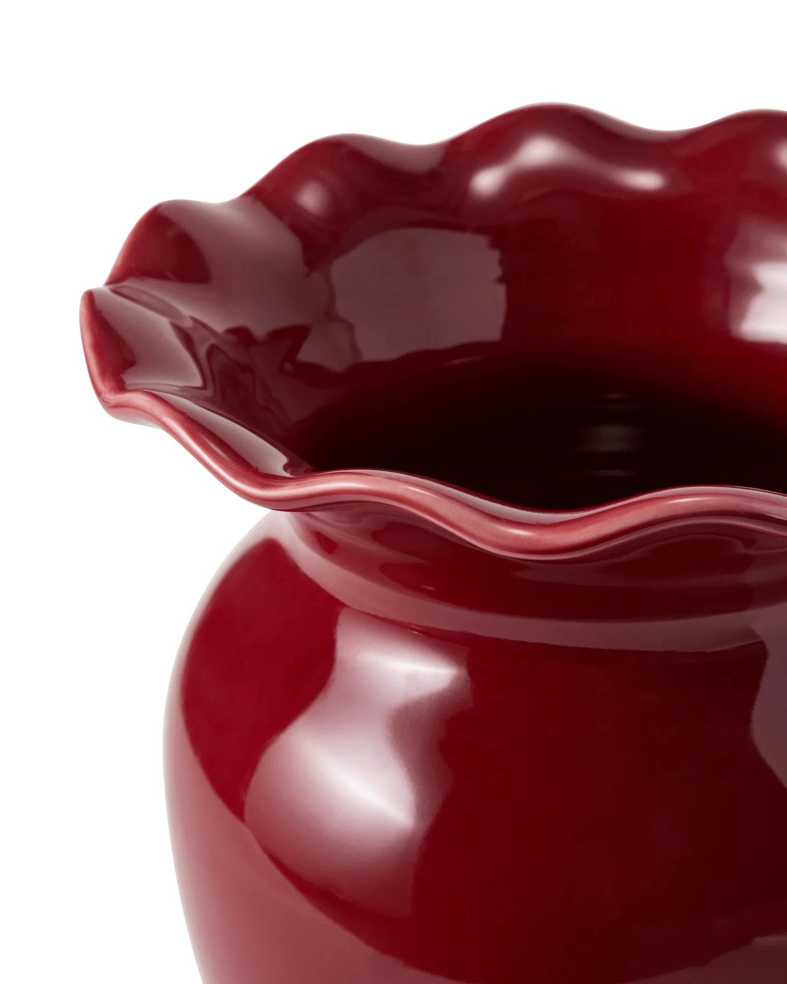 Wavy vase, Red, 25 cm Lexington