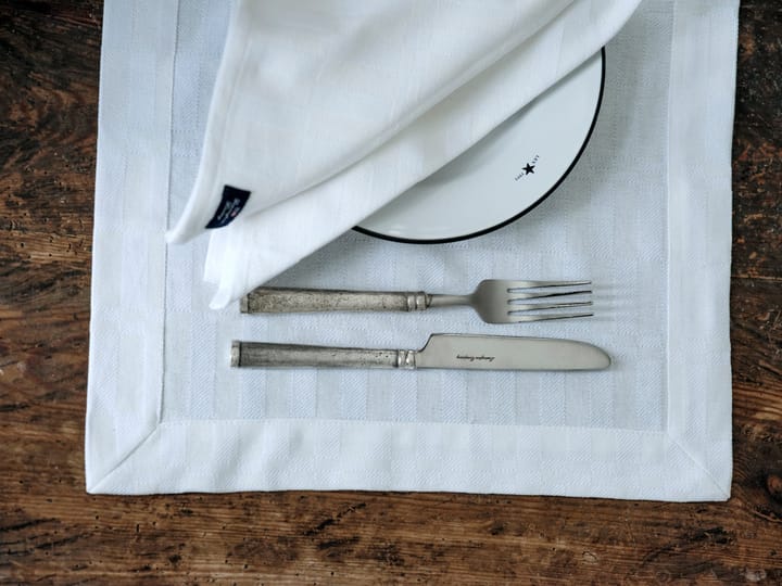 White jaquard cotton dækkeserviet 40x50 cm, Hvid Lexington