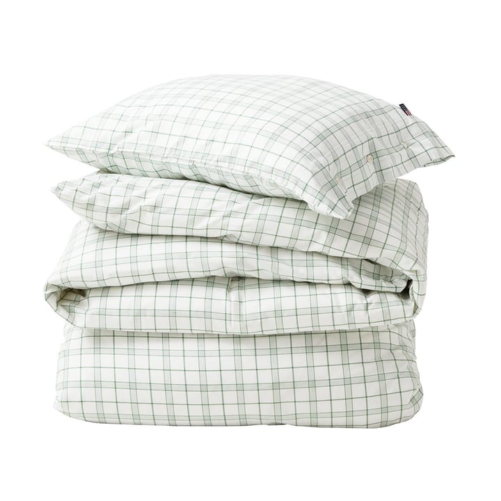 White/Green Checked Lyocell/Cotton sengetøjssæt - 50x60 cm, 220x220 cm - Lexington