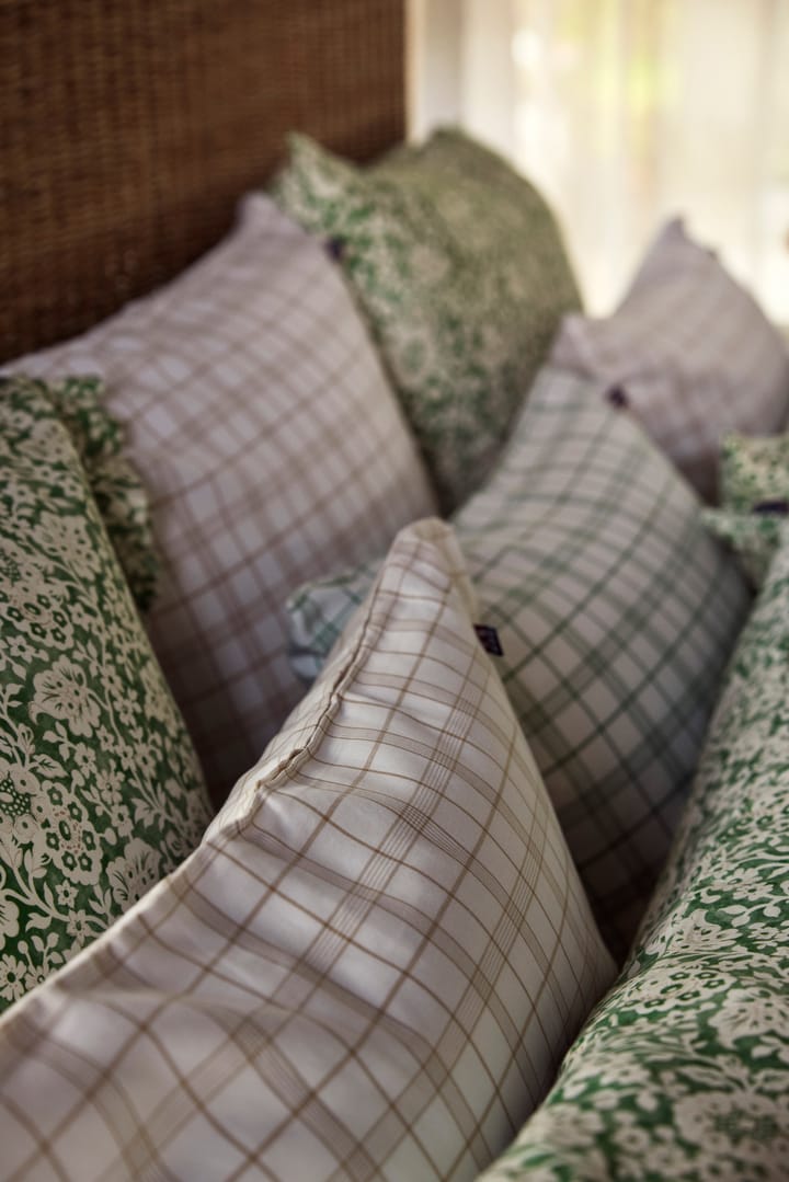 White/Green Checked Lyocell/Cotton sengetøjssæt - 50x60 cm, 220x220 cm - Lexington