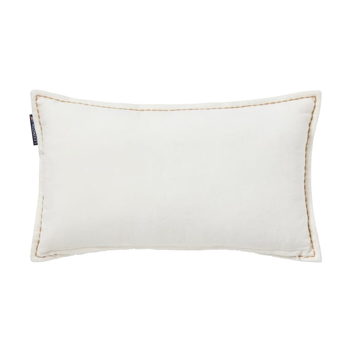 Winter House øko. fløjlsbomuld pude 30x50 cm, White-Light beige Lexington